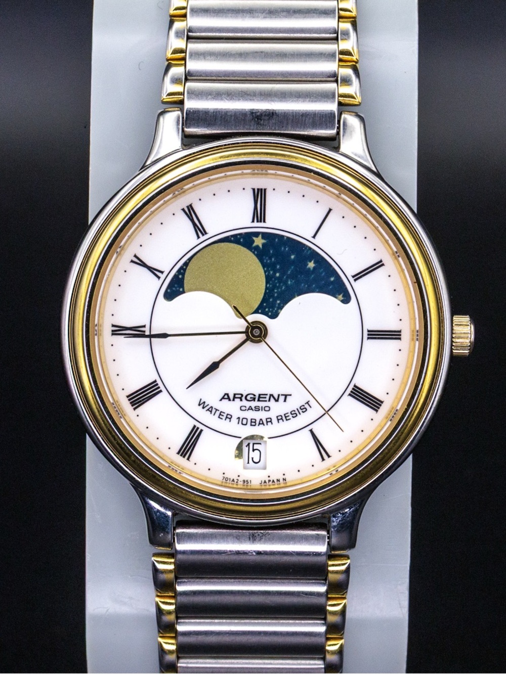 Casio Rare MTW-112M Argent Vintage Moonphase Date JDM Import 32mm Watch
